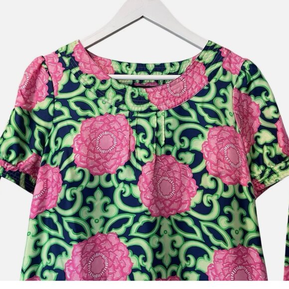 Lilly Pulitzer Silk Dasha Floral Tie Sleeve Shift Dress Women's size 2 - Picture 3 of 7